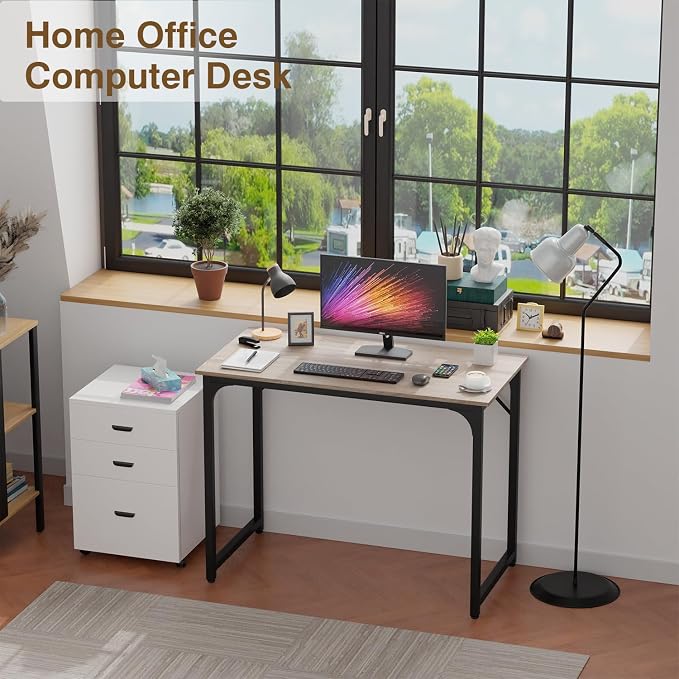 FDW 39 inches Computer Desk, Modern Simple Style Desk for Home Office, Study Student Writing Desk,Nature