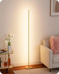 EDISHINE Floor Lamp, Remote Control & Foot Switch Floor Lamps for Living Room, 10%-100% Dimmable Standing Lamp with 7 Color Temperature, 57.5" Tall Corner Floor Lamp for Bedroom, Office, Gold | 2700-6000K, LED Minimalist Modern Floor Lamps for Living R...