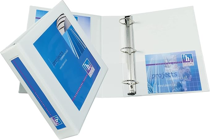Avery Heavy-Duty Framed View 3 Ring Binder, 2" Rings, 1 White Binder | For School, Home and Office Use, Reinforced Vinyl Cover, One Touch EZD Locking Rings, Customizable Title Page and Spine ID
