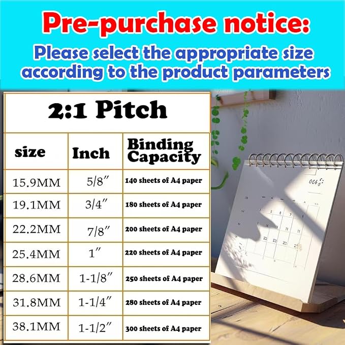 1 Inch Double Loop Wire Binding Spines, 2:1 Pitch, 220 Sheet Capacity | 50 Pack Notebook Binders Spiral for Booking Letter Size and Binding-Machines YolieraArt Cinch Wires Office Products