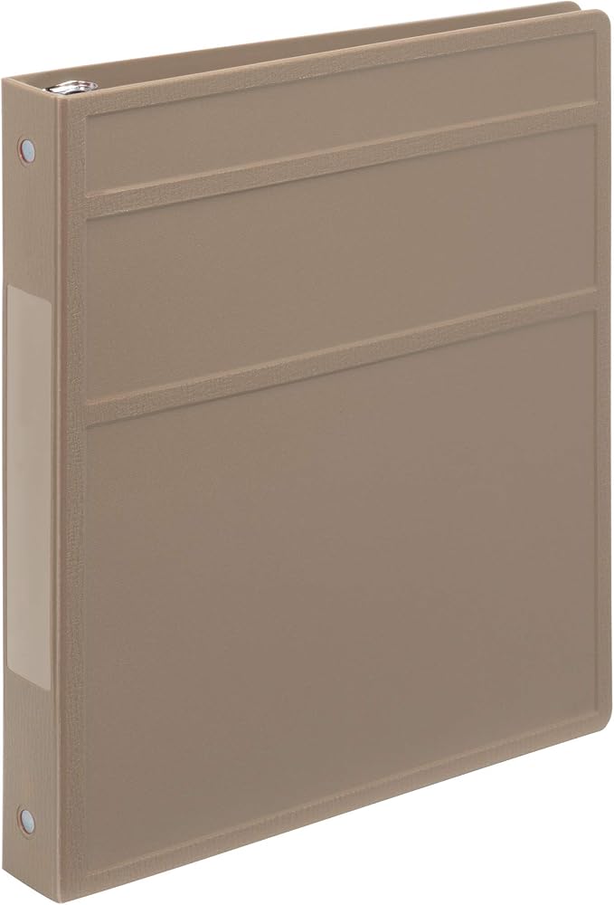 Carstens 1-Inch Heavy Duty 3-Ring Binder - Side Opening, Sand, Durable Plastic, Precision No-Gap Rings, Waterproof Cover, No Pockets, Holds 125 US Letter Sheets, BPA-Free, Made in USA (8717-3R)
