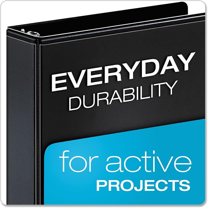 Cardinal Performer 3-Ring Binder, 5", Locking Slant-D Rings, 1,050-Sheet Capacity, ClearVue Presentation Binder, Nonstick, PVC-Free, Black (17951)