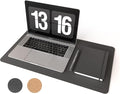 RENMTURE Dual-Sided Mouse Pad, Natural Cork & PU Leather Large Desk Pad for Office and Home Work, Desk Protector Non-Slip, Waterproof, Easy Clean (Black, 23.6" x 13.7")