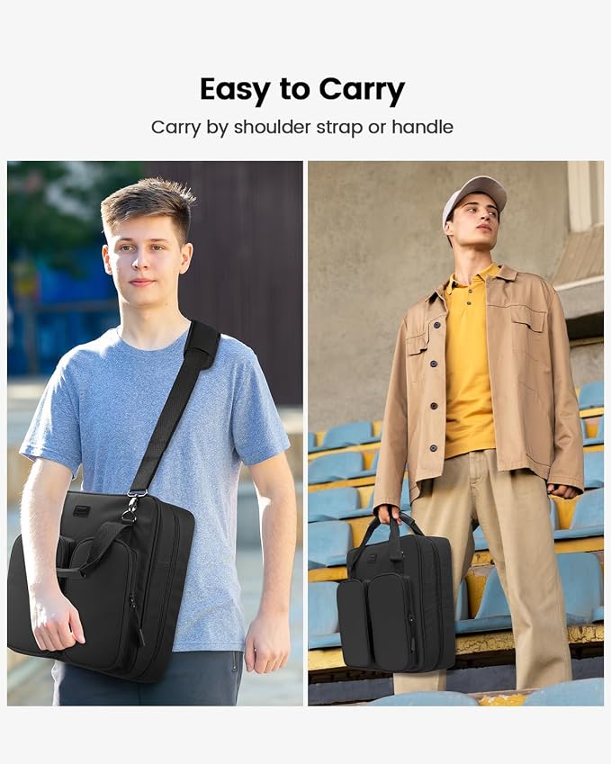 Zipper Binder 3 Inch 3 Ring with Shoulder Strap Multi-Pocket,Tough | Binder Bag with Laptop organizer for School Travel,Fit 13" MacBook & Tablet,700 Sheets Capacity,Water Resistant,Black