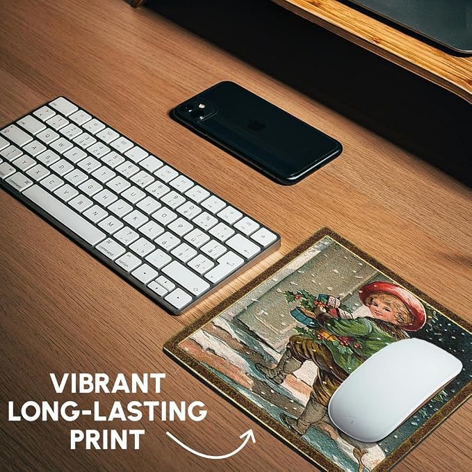 3D Rose "Boy and Dog Delivering Christmas Packages" Matte Finish Mouse Pad - 8 x 8" - mp_60425_1