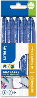 Pilot Frixion Point Erasable Rollerball 0.5 mm Tip - Blue, Pack of 5
