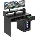 PayLessHere Office Desk, Computer Desk with Drawers Keyboard Tray 43" Study Writing Desks for Home with Storage Shelves, Desks & Workstations