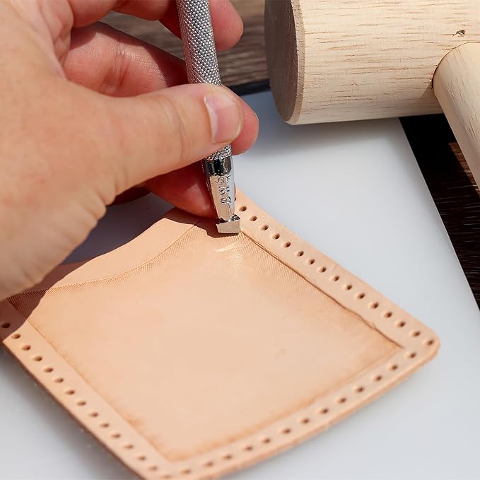 Realeather Explore Leathercraft Kit with Card Sleeve, Bookmark, Laced Key Fob, Wristband and Bag Tag