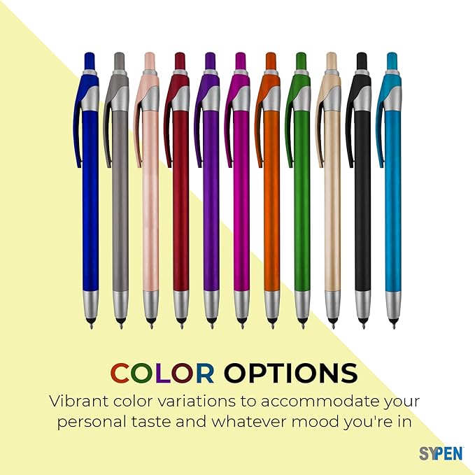 Personalized with Your Custom Logo or Text Pens-Pack of 450- for Marketing, Parties, and Events, 2 in 1 Capacitive Stylus & Ballpoint Pen Compatible with Touchscreen Devices, Black Ink, Purple Pens