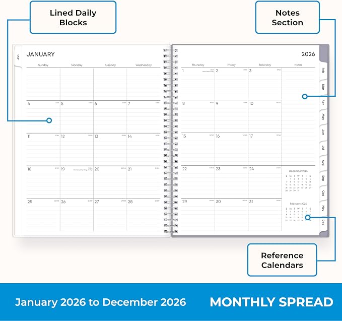 Blue Sky 2026 Weekly & Monthly Planner Calendar, 8.5"x11", Laila