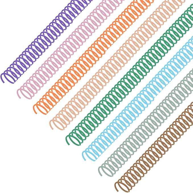 120 Pack Plastic Spiral Binding Coils Binder Binding Spirals Rings 5/16 Inch Spiral Binding Wire Combs Spines Coils, 4:1 Pitch (Pastel Color, 5/16 Inch)