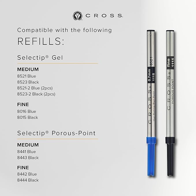 Cross Century II Refillable Rollerball Pen Presented in a Luxury Gift Box - Medium Point, Black Ink, Black & Gold