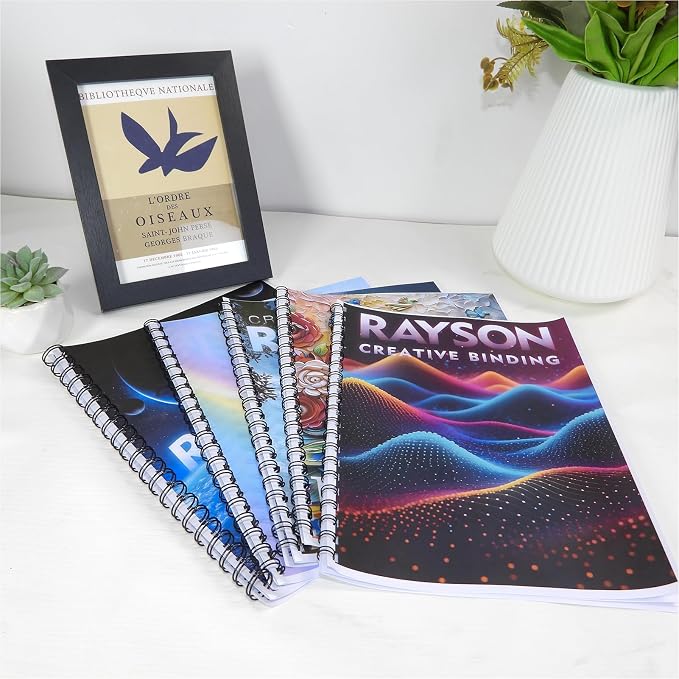 Rayson Wire Binding Spines, 2:1 Pitch, 21-Loop Black, Mixed Sizes, 100 Pack | Includes 3/8", 7/16", 1/2", 9/16" and 5/8" sizes; black 2:1 pitch wires for compatible wire binders.