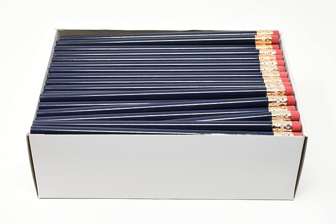 Pencil Guy Blank Round Pencils, Dark Blue, 144 to a box