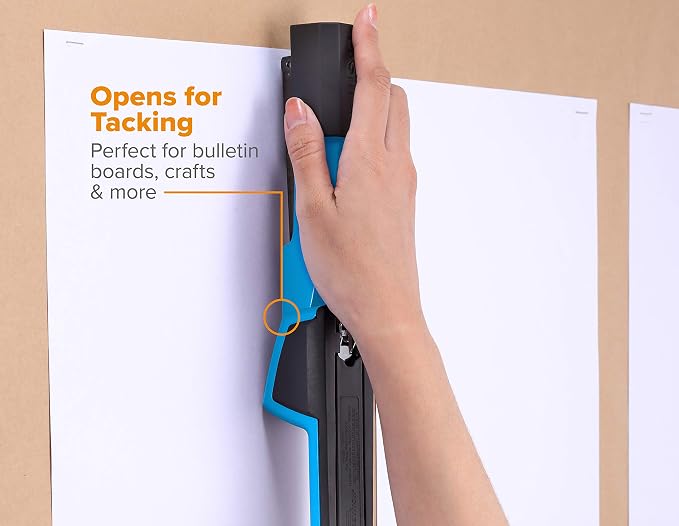 Bostitch Office Epic Metal 3 in 1 Stapler, 25 Sheet Capacity, Includes 210 Staples in Staple Storage Compartment & Integrated Remover, | Die-cast body opens 180 degrees for bulletin boards, with a temporary stapling option and a hidden slot for backup ...