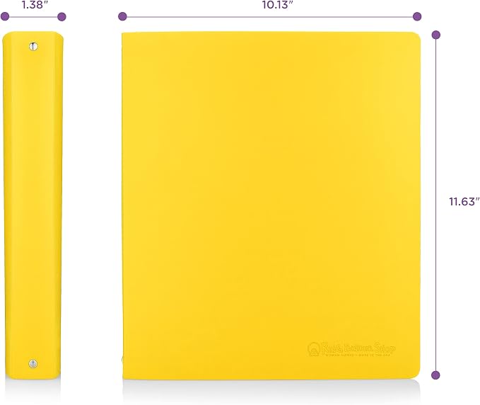 Premium Economy 3 Ring Binder, 1 Inch Pull-Open Round Rings, Holds 175 Sheets, Flexible, Lightweight, 4-Pack, Side Opening, Yellow