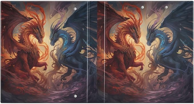 3 Ring Binder, Powerful Dragons File Folder Holds 200 Sheets File Storage for Women Men School Office Supplie