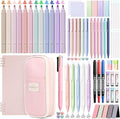 63 Pcs Pink School Supplies with Pencil Case & Notebook, Stationary Set