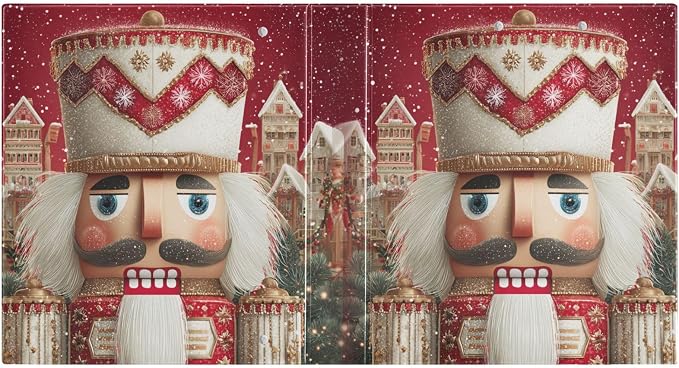 Red Christmas Nutcracker Binder 3 Ring 1.5 Inch Binder with Clipboard&Pockets, Hardcover Binders Heavy Duty Large File Folder for Office School Supplies - Holds 200 Sheets