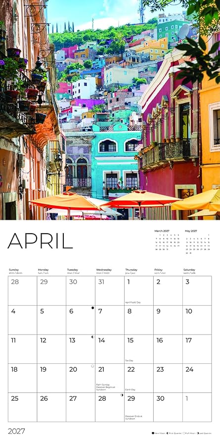 Mexico 2027 Wall Calendar, 12 x 24 Hanging Pacific Waters Press