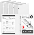 Henoyso 4 Pcs Legal Size Binder 3 Ring 2" Durable White Binders for 8.5" x 14" Paper Hold up to 375 Sheets for Documents Artwork Blueprints, Office, Home, Work Places