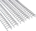 RAYSON Binding Wire Spines, 1/2 Inch, 21 Holes, 2:1 Pitch Double Loop Binding Wires Capacity 110 Sheets, Letter Size Silver Binding Spiral Pack of 100
