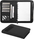 Kosibate Tactical Notebook Padfolio Ring Binder with 80 Sheets, Tactical Binder Zippered for Folders, Cards Refillable 6-Ring Notepad,Army Military Waterproof Notebook Cover(Black,7.3"x10.1")