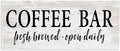 Stupell Industries Coffee Bar Open Sign Rustic Grain Pattern, Design by Lettered and Lined, Wall Plaque, 17 x 7 | Stupell Industries · By Lettered and Lined · Ready to hang · Great kitchen accent · Made in USA