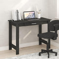 Furinno Jaya Desk, 39.2 Wide Computer Desk with Drawer, Darkwood | Office Desk, Writing Desk, for Home Office, Bedroom, Living Room