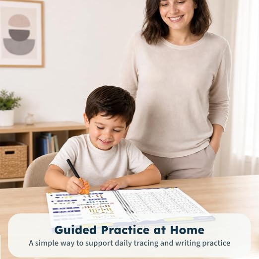 Magic Grooved Handwriting Workbook for Kids 3-8, Reusable with Auto-Disappearing Ink | Preschool Writing Learning Toy, Educational Gift for Toddlers