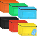 72 Pack Pencil Pouch for 3 Ring Binder 6 Colors for School Office Supplies | Pencil Pouch for 3 Ring Binder in 6 Assorted Color, Smooth Zipper Pouch Bulk for School and Office Supplies with Clear Window