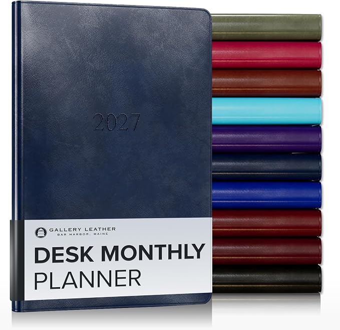 Gallery Leather Desk Monthly Planner 2026-2027 Acadia Navy