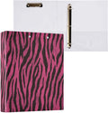 Aslsiy Kids 3 Ring Binder 1.5 Inch Zebra Animal Skin Pink Black Tiger (1) Girls Round Clipboard Binder Decorative Harcover Binders Organizer for Office School Supply