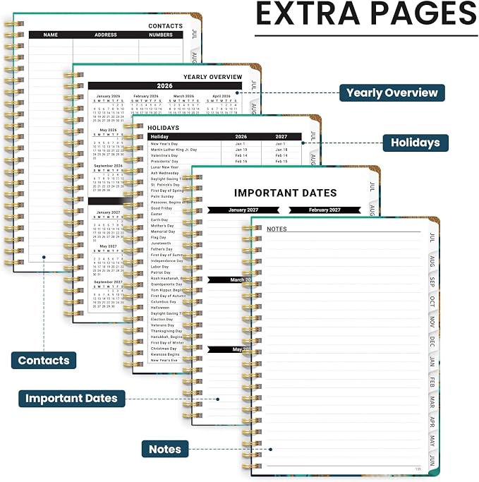 ZOTIA Planner 2026-2027 Weekly & Monthly Calendar Planner Jul 2026-Jun 2027
