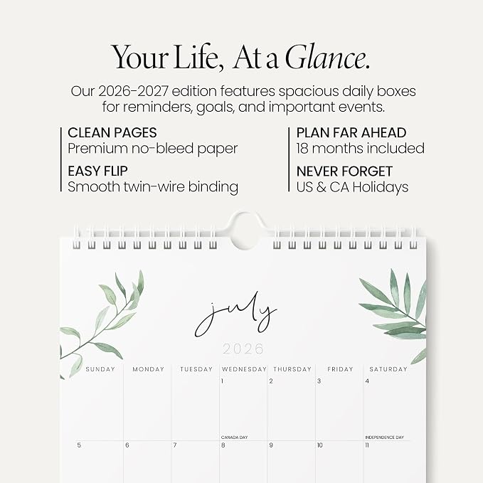 Karto Wall Calendar 2026-2027 11x17 in - Greenery