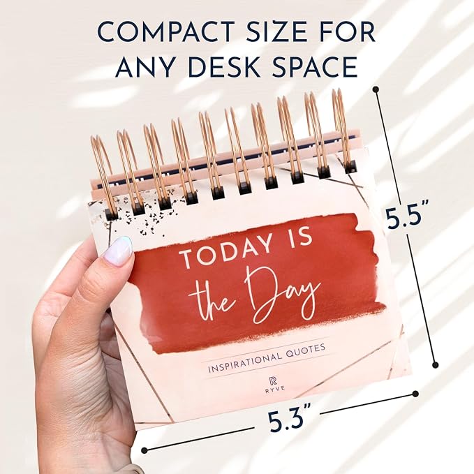 Motivational Desk Flip Calendar with 366 Daily Affirmations, Gift for Women | Inspirational Perpetual Desk Calendar, Daily Motivational Quotes, Positive Affirmations, Reflection Prompts, Office Decor