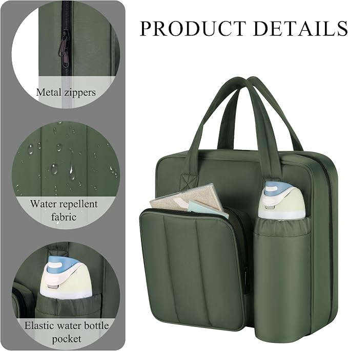 Upgraded Zipper Binder | 3-Inch & 2-Inch O-Rings, 600 Sheet Capacity Trapper Keeper with 13 Inch Laptop Sleeve & Water Bottle Holder, Binder Bag with Multi-Pockets & Shoulder Strap (Retro Green)