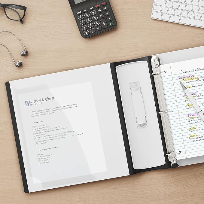 Staples Better 5-Inch D-Ring View Binder, Reinforced Spine | Extra-large capacity binder for archiving everyday office documents.