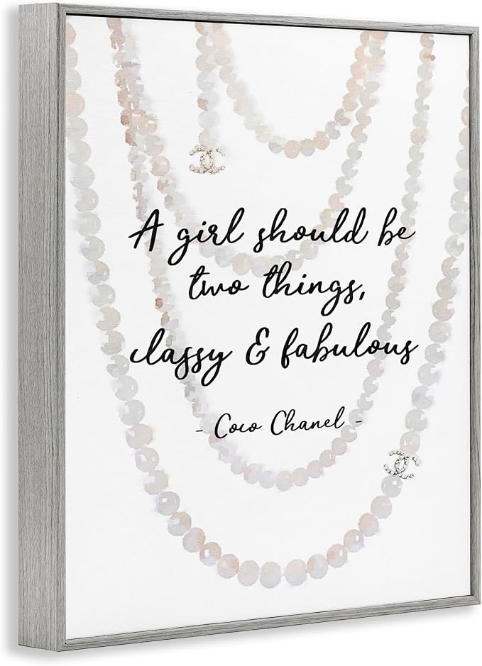 Stupell Industries 'Classy & Fabulous Fashion Quote', Framed Giclee Art, Gray, 16 x 20 Inches, Easy to Hang and Sturdy, Made in USA, by Amanda Greenwood