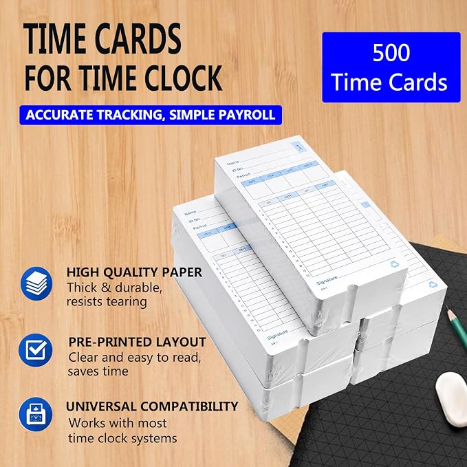 (500pack) E14（E14-100） Time Cards for Lathem Model 400E Time Clock