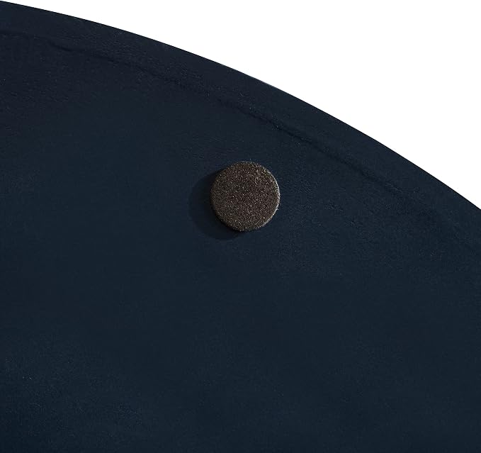 Kate And Laurel Lipton Modern Round Tray; 15.5 Diameter; Navy and Silver; Decorative Accent Tray for Storage and Display