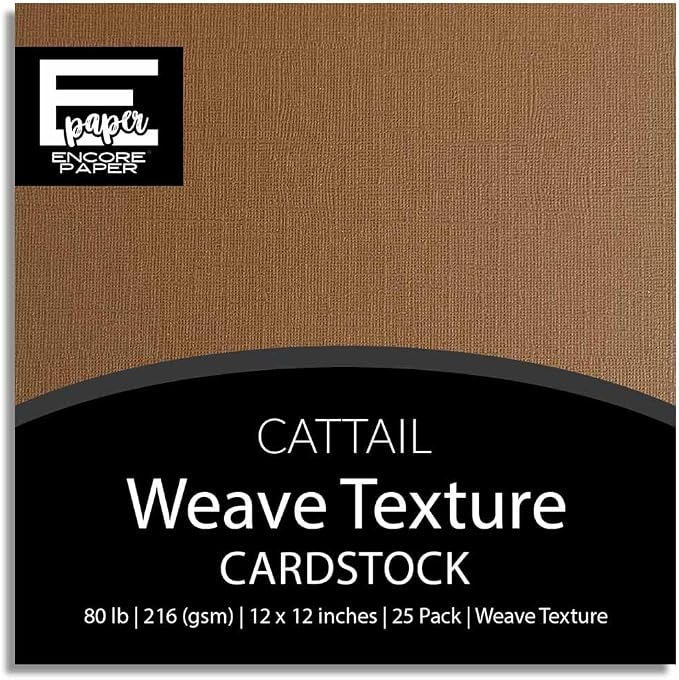 Cattail—12x12 Textured Cardstock | 80lb Textured Brown Scrapbook Paper | Premium Cardstock for Cricut Cutting | 25 Sheets