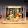 Clear Acrylic Display Cases for Collectibles with LED Light,DIY Scene, with Backdrop, No Dust , No Moisture, for Figures Collection Display Cabinet (27*17*22cm/10.6×6.7×8.6 in)