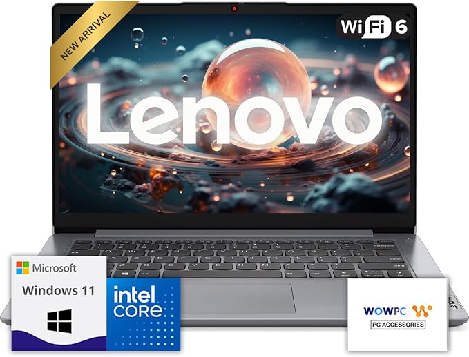 Lenovo IdeaPad Laptop with Microsoft 365 Office, Intel High Performance CPU, 4GB RAM, 1TB Cloud & 128GB Storage, 11 Hour Battery, SD-Card Reader,Webcam + WiFi 6, Windows 11