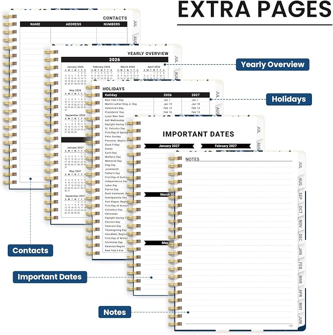 ZOTIA Planner 2026-2027 Weekly & Monthly Calendar Planner Jul 2026-Jun 2027