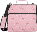 Zipper Binder Bag 3 Ring File Folder Portfolio Organizer Zippered Binder Bags with Strap Fits Laptop Women Men
