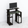 Furinno TOMI Desk, 35.3" Wide Gaming Desk with Hutch and Storage Shelves, with Monitor Stand, for Computer, Laptop, Writing, Office, Living Room, Bedroom, Walnut