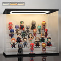 Clear Acrylic Display Case with Light 6 Tier Display Storage Box Assembly Dustproof Showcase for Collectibles Action Figures(Black, 19.1*12.0*15.7inch)