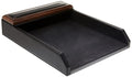 DACASSO Leather Desktop Letter Tray - Luxury Letter Holder & Paper Organizer for Desk - Office Organization & Executive Desk Decor - (Black)