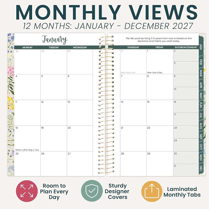 bloom daily planners 2027 Pocket Planner (January 2027 - December 2027) - 4” x 6” MINI Weekly Monthly Agenda Organizer & Calendar Year Book - Garden Party